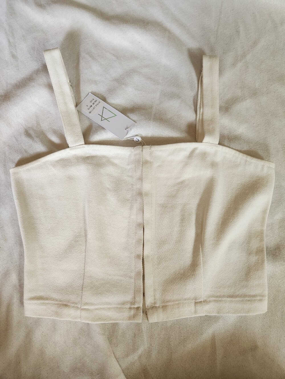 Sage the Label NWT Ivory Corset Crop Top Adjustable Straps Size Small